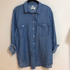 loft denim button up